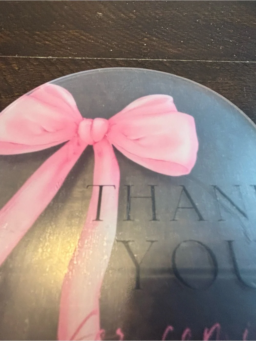 Pink Bow Thank You & Advice Card Set - Elegant Party Signage